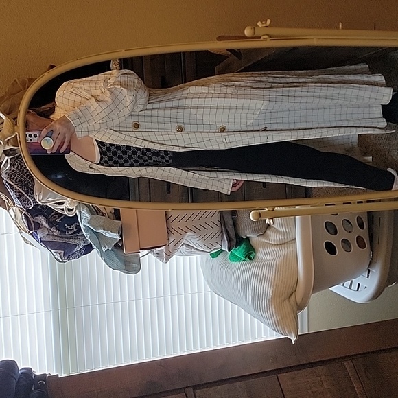 Free People lightweight check duster/trench coat - Picture 8 of 10